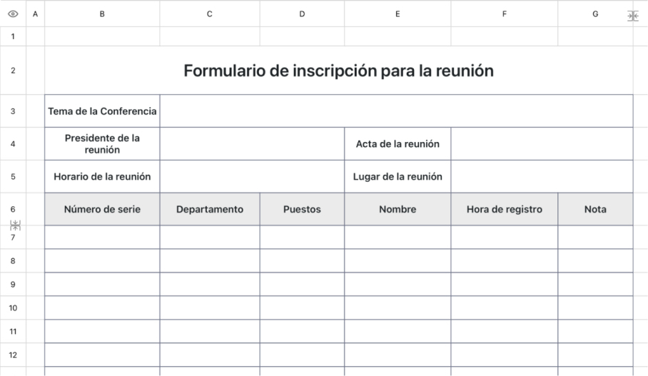 Formulario de inscripción para la reunión 2